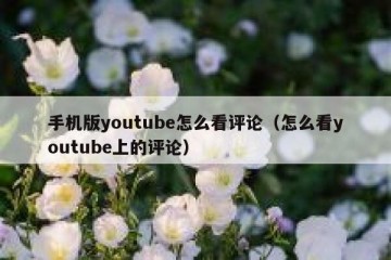 手机版youtube怎么看评论（怎么看youtube上的评论）