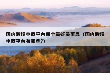 国内跨境电商平台哪个最好最可靠（国内跨境电商平台有哪些?）
