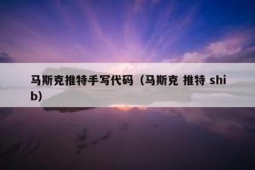 马斯克推特手写代码（马斯克 推特 shib）