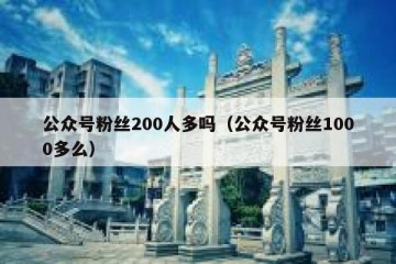 公众号粉丝200人多吗（公众号粉丝1000多么）