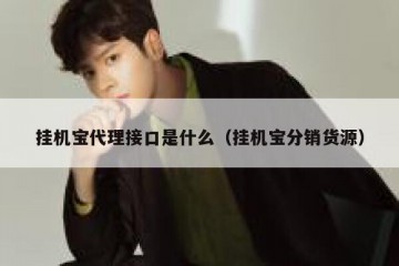 挂机宝代理接口是什么（挂机宝分销货源）