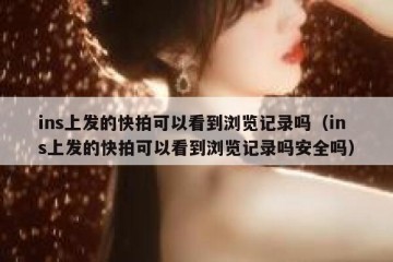 ins上发的快拍可以看到浏览记录吗（ins上发的快拍可以看到浏览记录吗安全吗）