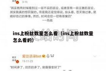 ins上粉丝数量怎么看（ins上粉丝数量怎么看的）