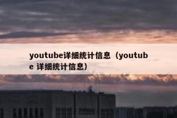 youtube详细统计信息（youtube 详细统计信息）