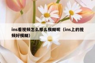 ins看视频怎么那么模糊呢（ins上的视频好模糊）