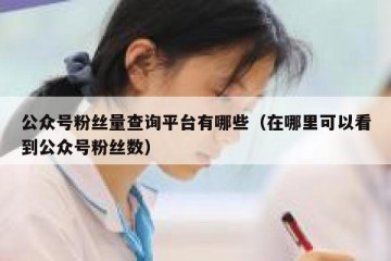 公众号粉丝量查询平台有哪些（在哪里可以看到公众号粉丝数）