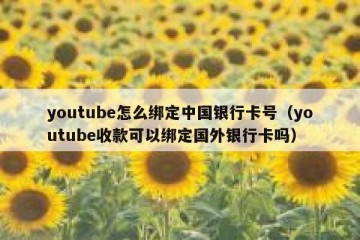 youtube怎么绑定中国银行卡号（youtube收款可以绑定国外银行卡吗）