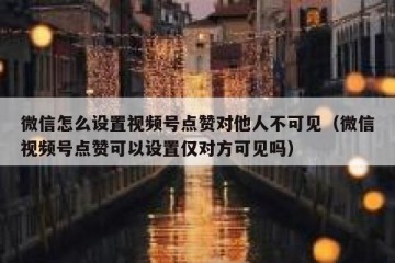 微信怎么设置视频号点赞对他人不可见（微信视频号点赞可以设置仅对方可见吗）