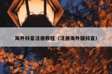 海外抖音注册教程（注册海外版抖音）