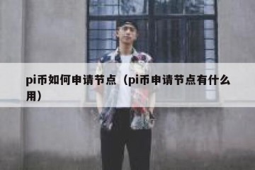 pi币如何申请节点（pi币申请节点有什么用）