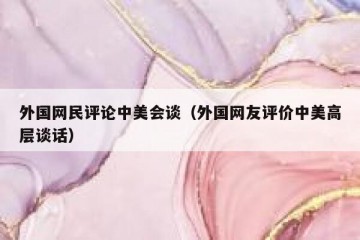 外国网民评论中美会谈（外国网友评价中美高层谈话）