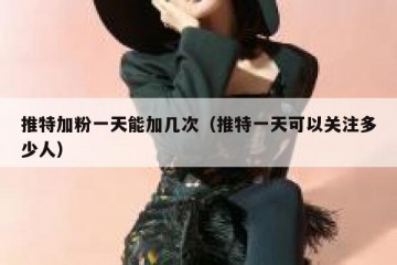 推特加粉一天能加几次（推特一天可以关注多少人）