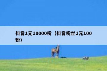 抖音1元10000粉（抖音粉丝1元100粉）