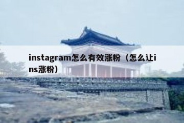 instagram怎么有效涨粉（怎么让ins涨粉）