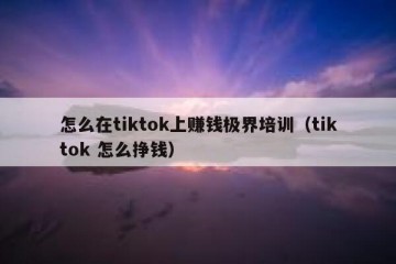 怎么在tiktok上赚钱极界培训（tiktok 怎么挣钱）