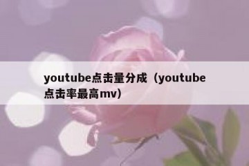 youtube点击量分成（youtube点击率最高mv）