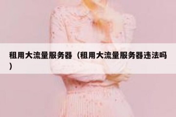 租用大流量服务器（租用大流量服务器违法吗）