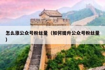 怎么涨公众号粉丝量（如何提升公众号粉丝量）
