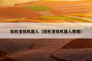 挂机宝挂机器人（挂机宝挂机器人教程）