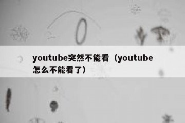 youtube突然不能看（youtube怎么不能看了）