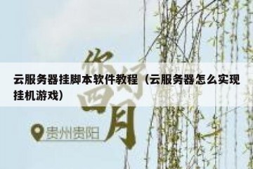 云服务器挂脚本软件教程（云服务器怎么实现挂机游戏）