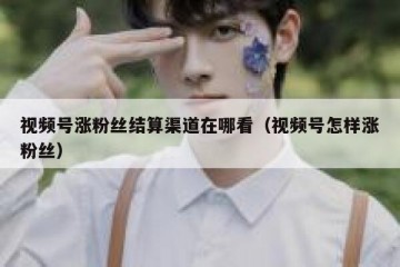 视频号涨粉丝结算渠道在哪看（视频号怎样涨粉丝）