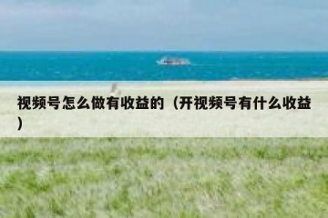 视频号怎么做有收益的（开视频号有什么收益）