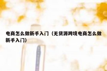 电商怎么做新手入门（无货源跨境电商怎么做新手入门）