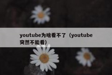 youtube为啥看不了（youtube突然不能看）