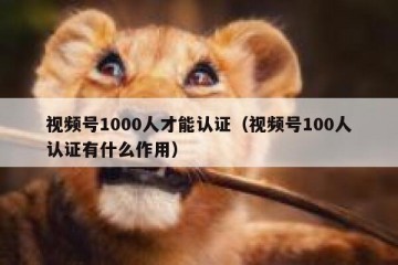 视频号1000人才能认证（视频号100人认证有什么作用）