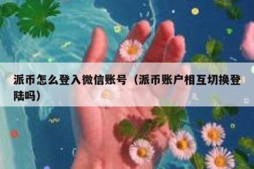 派币怎么登入微信账号（派币账户相互切换登陆吗）