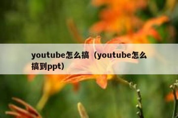 youtube怎么搞（youtube怎么搞到ppt）