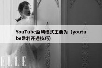 YouTube盈利模式主要为（youtube盈利开通技巧）