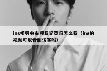 ins视频会有观看记录吗怎么看（ins的视频可以看到访客吗）