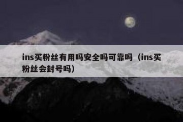 ins买粉丝有用吗安全吗可靠吗（ins买粉丝会封号吗）