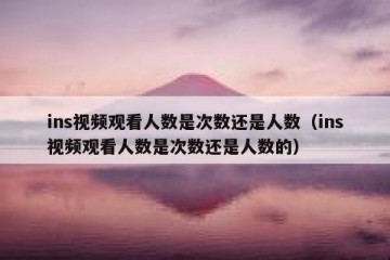 ins视频观看人数是次数还是人数（ins视频观看人数是次数还是人数的）