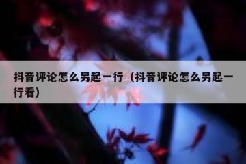 抖音评论怎么另起一行（抖音评论怎么另起一行看）
