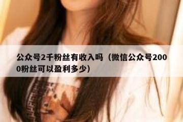 公众号2千粉丝有收入吗（微信公众号2000粉丝可以盈利多少）