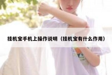 挂机宝手机上操作说明（挂机宝有什么作用）