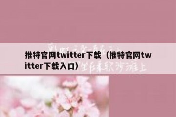 推特官网twitter下载（推特官网twitter下载入口）