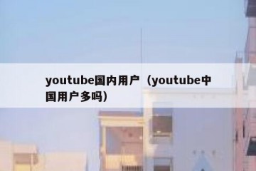 youtube国内用户（youtube中国用户多吗）
