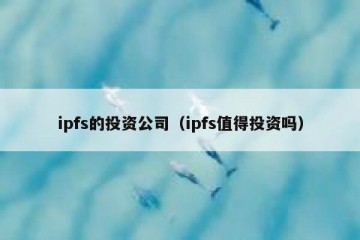 ipfs的投资公司（ipfs值得投资吗）