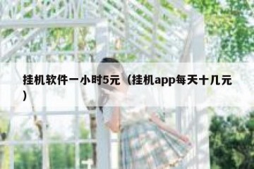 挂机软件一小时5元（挂机app每天十几元）