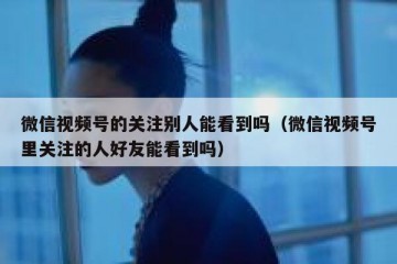 微信视频号的关注别人能看到吗（微信视频号里关注的人好友能看到吗）