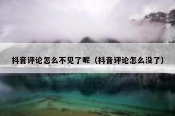 抖音评论怎么不见了呢（抖音评论怎么没了）