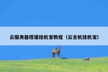 云服务器搭建挂机宝教程（云主机挂机宝）