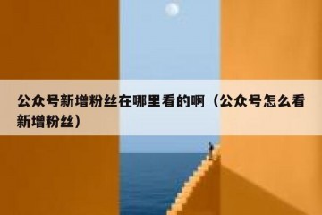 公众号新增粉丝在哪里看的啊（公众号怎么看新增粉丝）