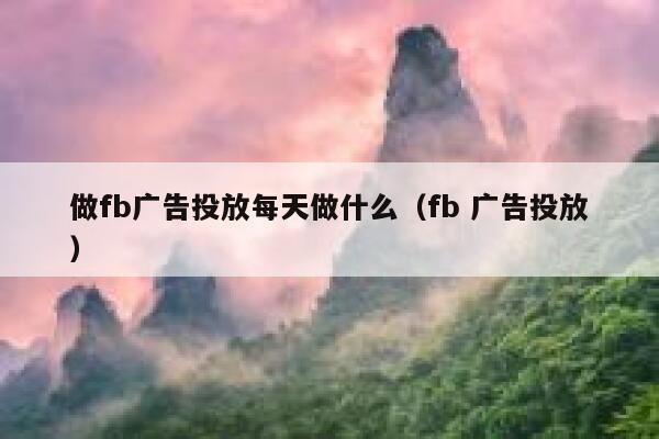做fb广告投放每天做什么（fb 广告投放） 第1张