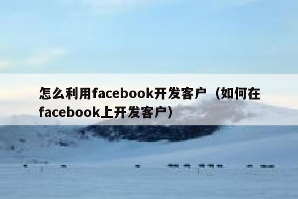 怎么利用facebook开发客户（如何在facebook上开发客户） 第1张