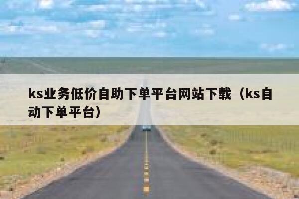 ks业务低价自助下单平台网站下载（ks自动下单平台） 第1张